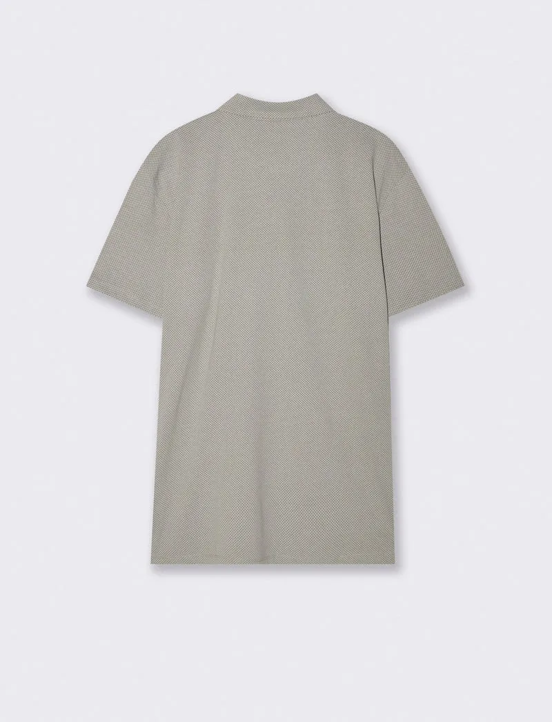 Polo Premium in Cotone Stampato All Over - Verde salvia