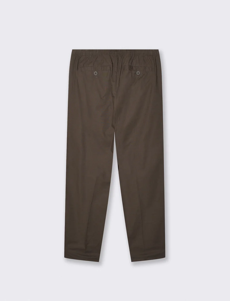 Pantaloni Jogger in Cotone Con Tasche - Moro