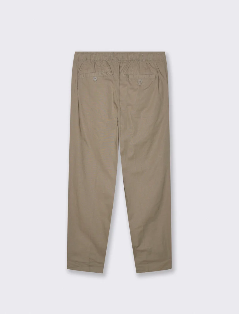 Pantaloni Jogger in Cotone Con Tasche - Verde kaki