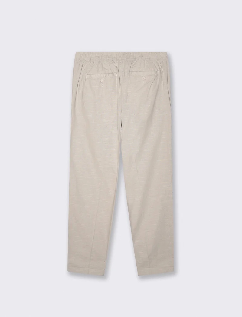 Pantaloni Jogger in Cotone Con Tasche - Sabbia