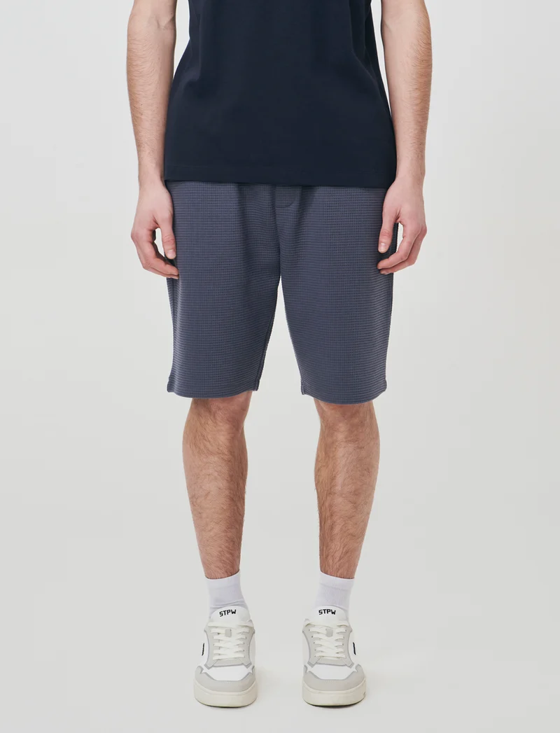 Bermuda Jogger in Tessuto Waffle - Avion