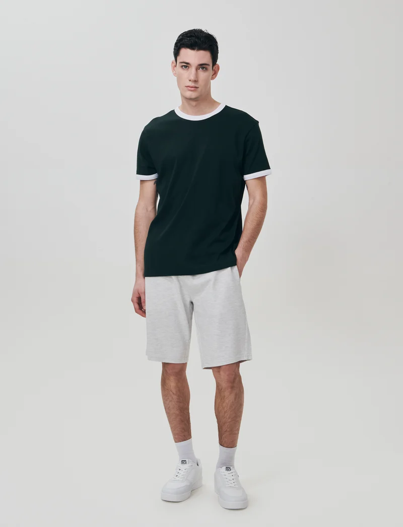 Bermuda Piquet con Vita Jogger Regolabile - Grigio mel.