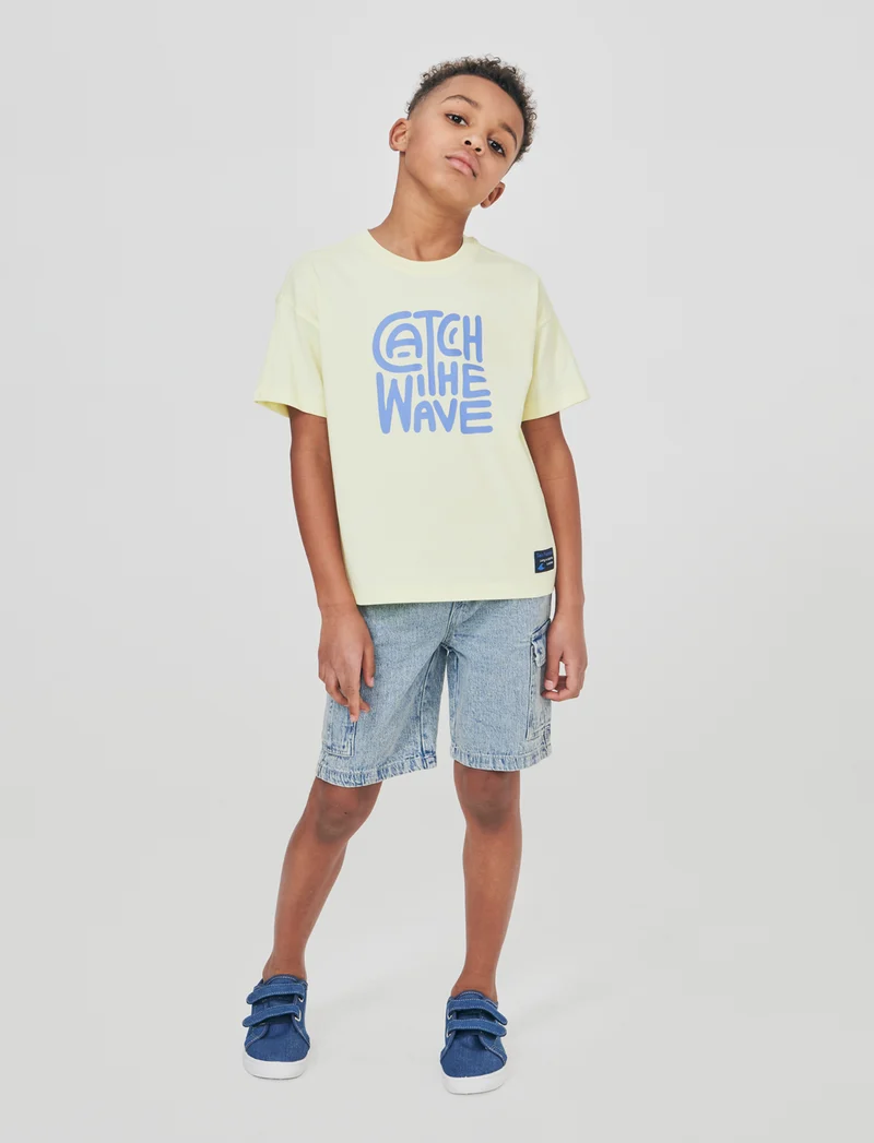 Bermuda cargo in denim 100% cotone - Denim