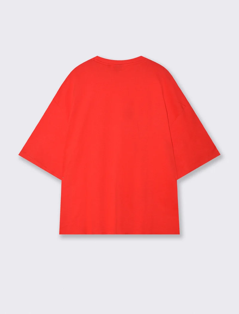 T-shirt One Piece in cotone girocollo - Rosso