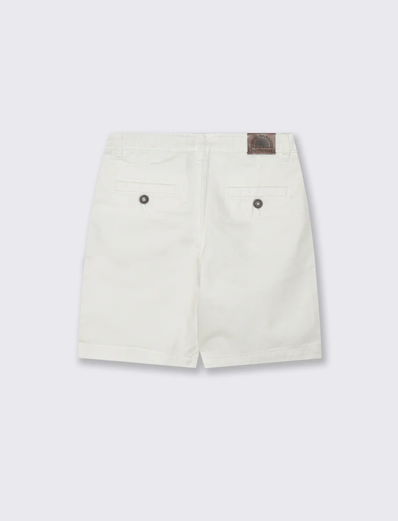 Bermuda in cotone tinta unita regular fit - Bianco