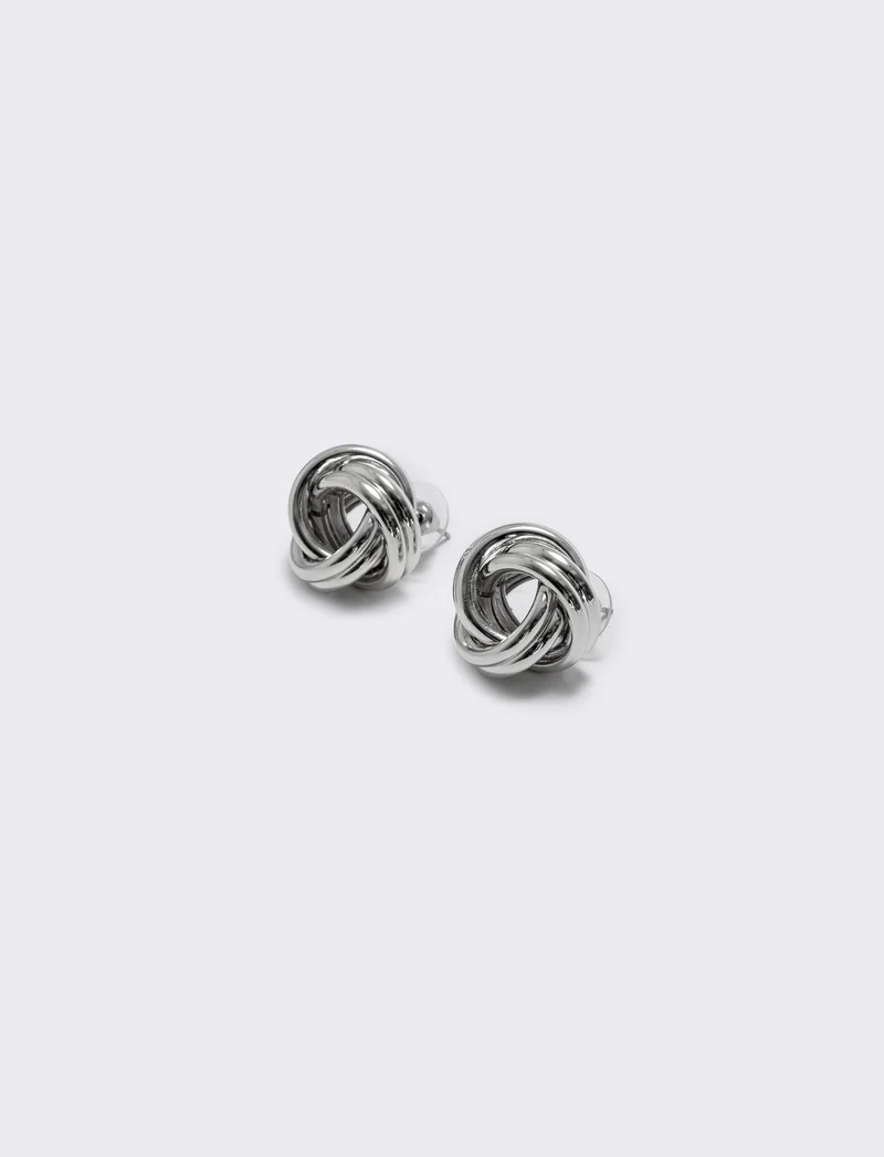 Orecchini Lobo con Nodo Marinaro - Grigio
