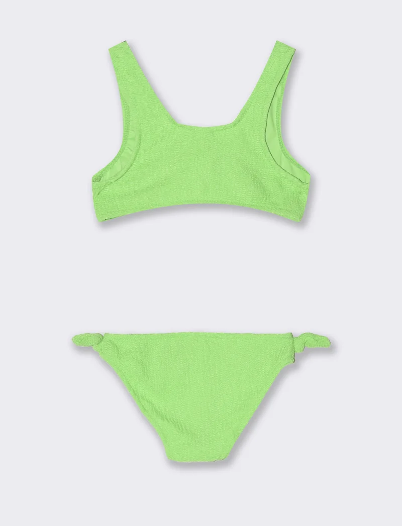 Costume in tessuto increspato a 2 pezzi - Verde