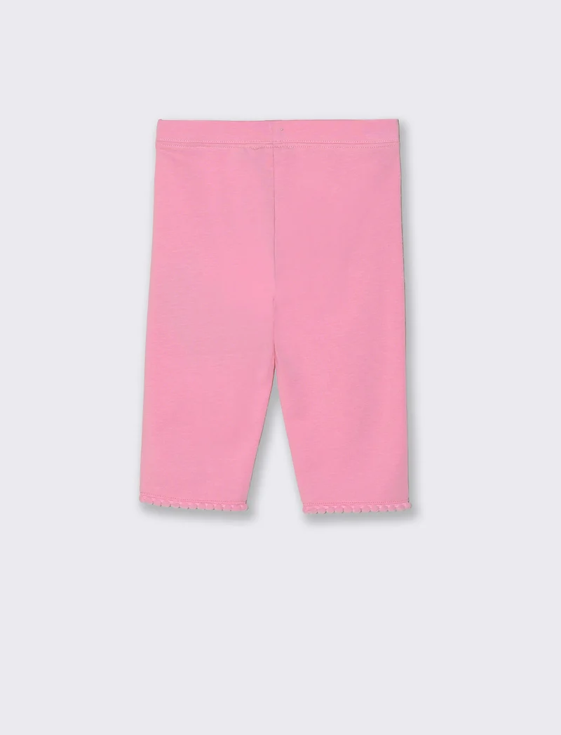 Leggings al ginocchio con ricamo e passamaneria - Rosso
