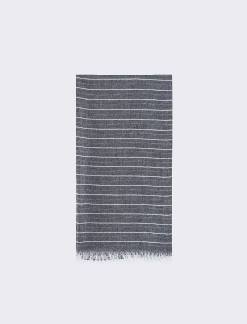 Foulard gessato elegante e versatile - Nero