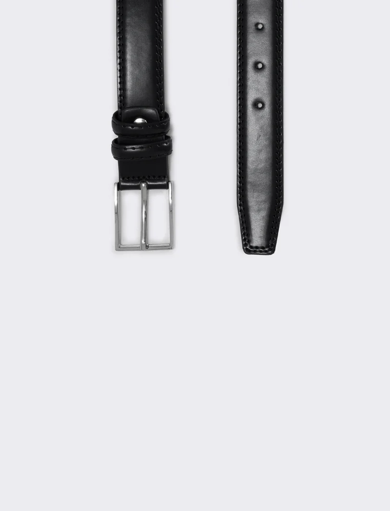 Cintura liscia classica 3,5 cm - Nero