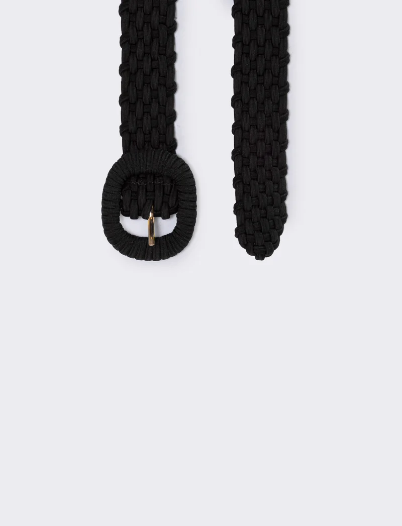Cintura elastica intrecciata - Nero