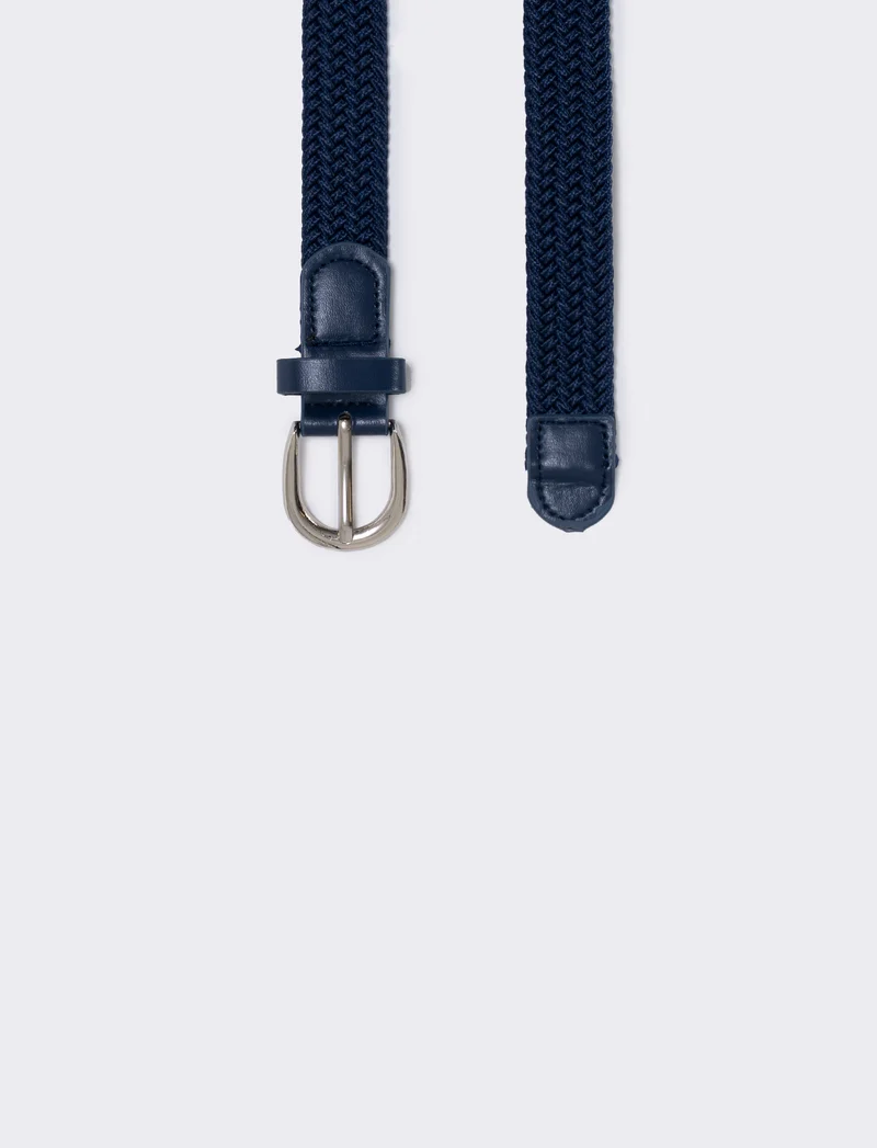 Cintura elastica intrecciata versatile - Blu navy
