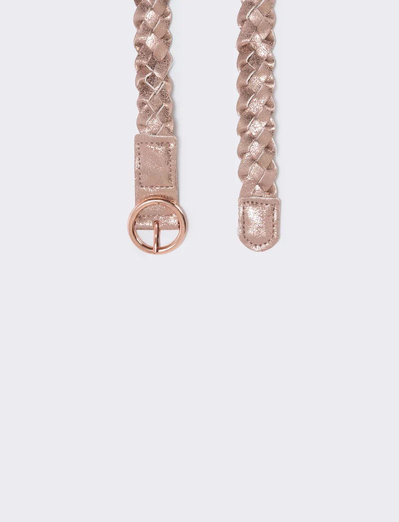 Cintura intrecciata metallizzata elegante - Oro rosa