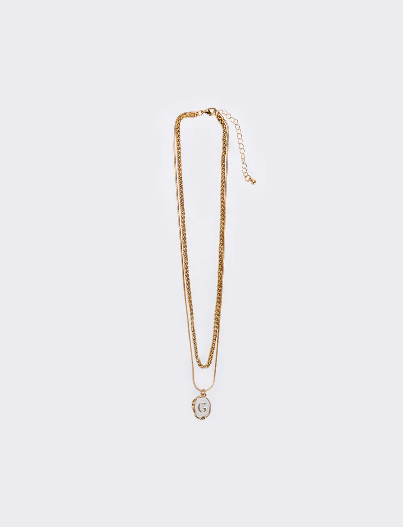 Collana 2 fili con lettera - Var 4