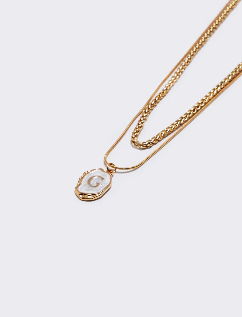 Collana 2 fili con lettera - Var 4