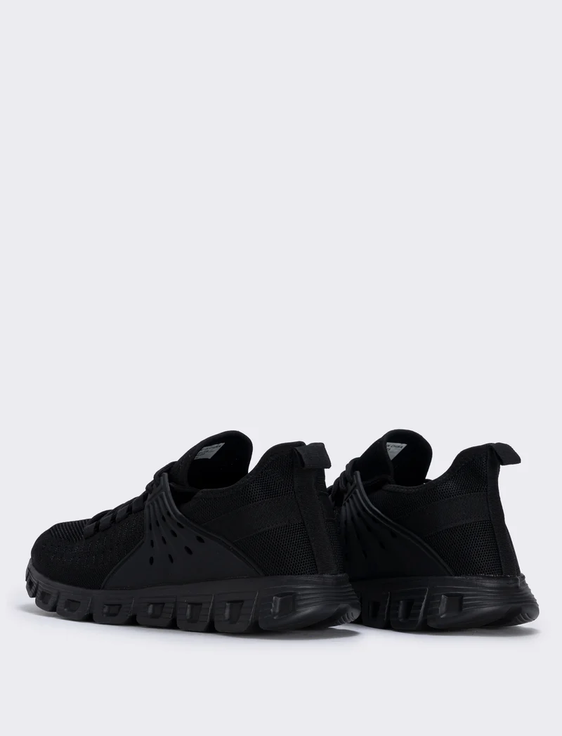 Sneakers running uomo in tessuto tecnico - Nero