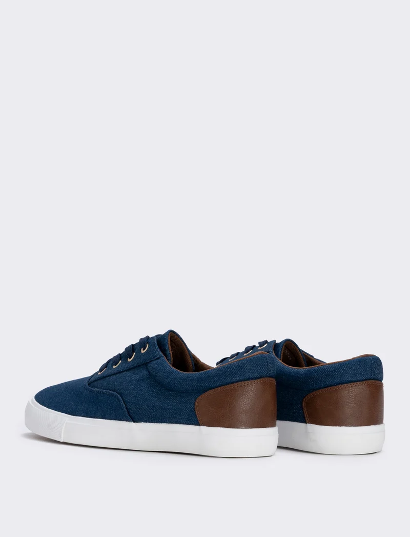 Scarpe stringate da uomo in tela colorate - Blu