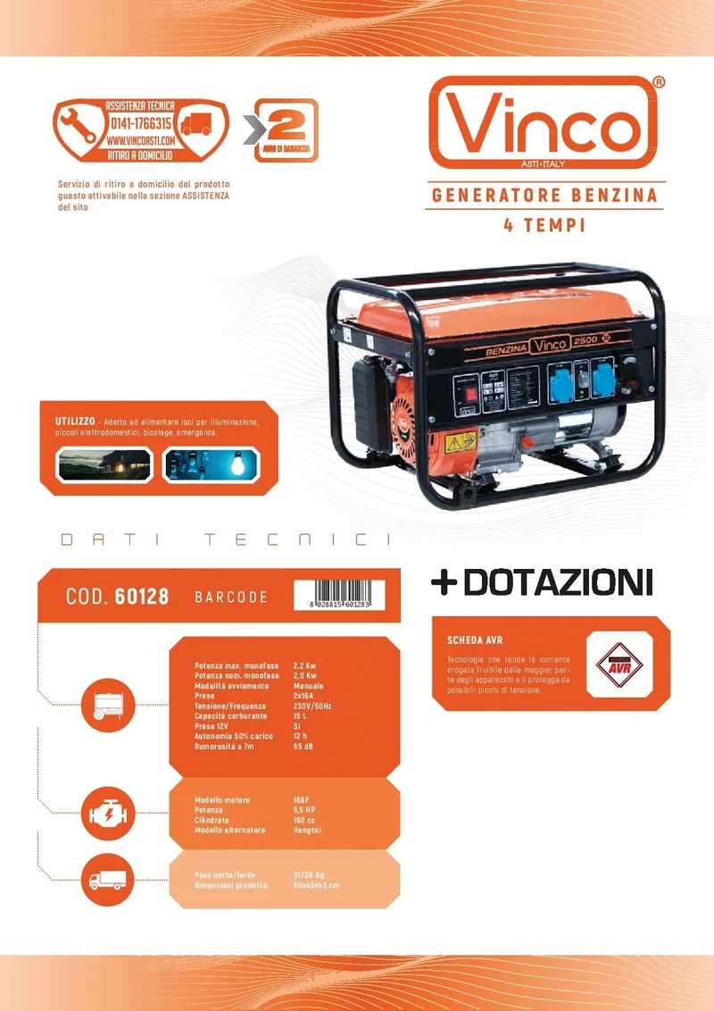 Vinco 60128 - Generatore di corrente