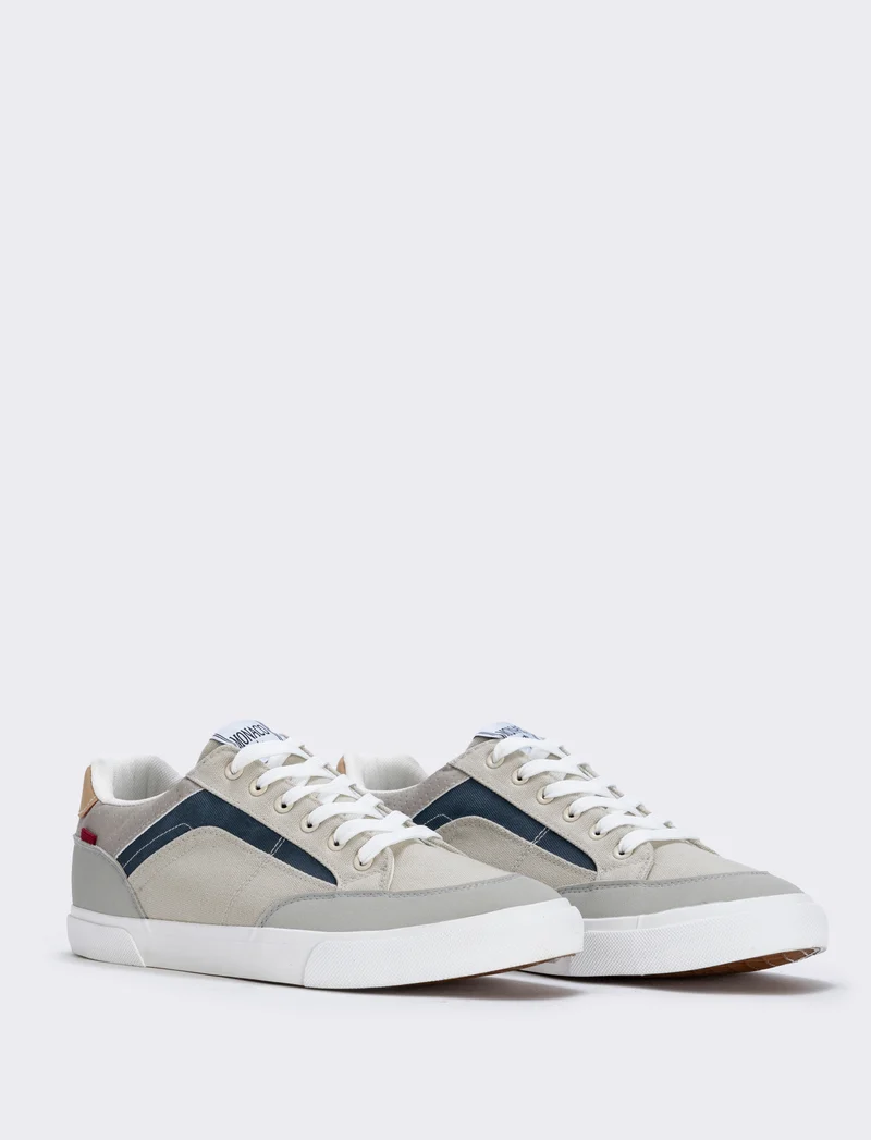 Sneakers in tela uomo con dettagli a contrasto - Grigio