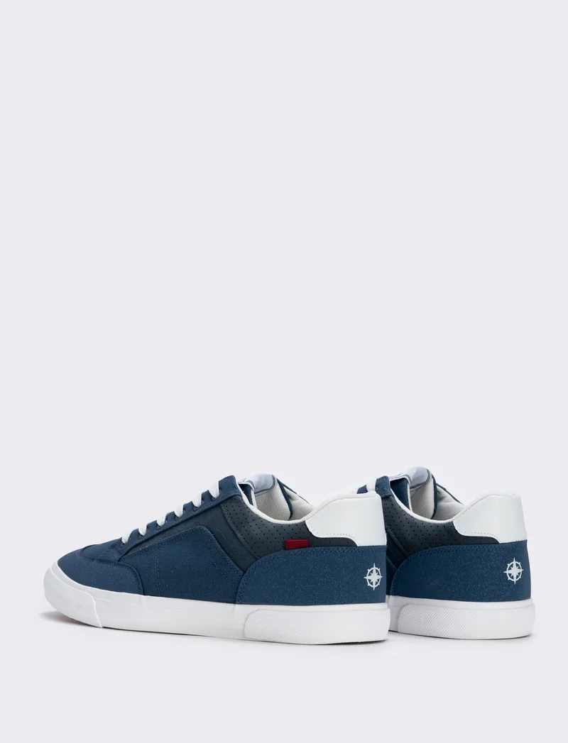 Sneakers in tela uomo con dettagli a contrasto - Blu