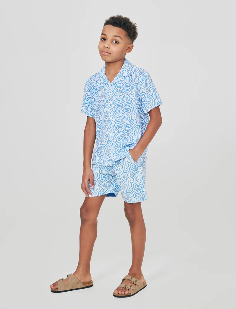 Costume pantaloncino stampato estivo - Azzurro