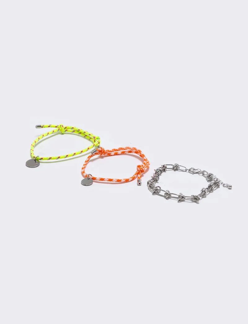 Bracciale colorato in tessuto elegante - Rosso