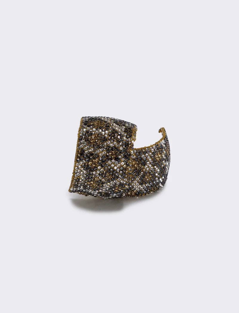 Orecchini leopardati con strass eleganti - Moro