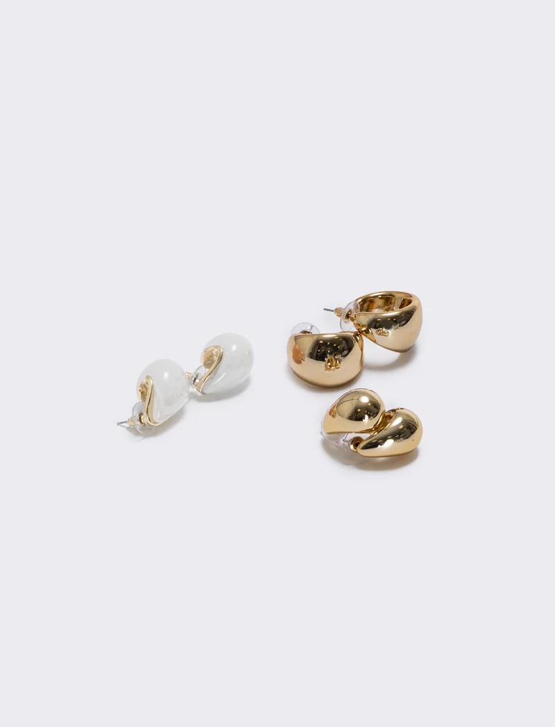 Orecchini a Goccia - Card 3 Eleganti - Beige