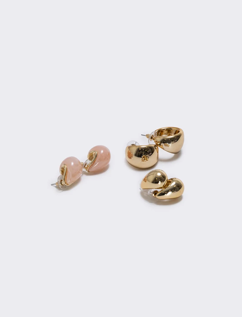 Orecchini a Goccia - Card 3 Eleganti - Rosa