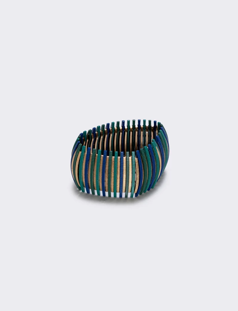 Bracciale elastico con barrette colorate - Blu