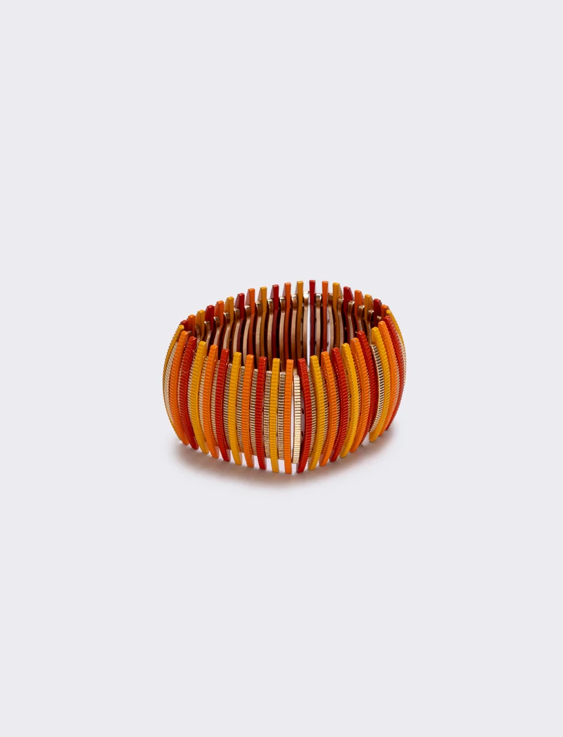 Bracciale elastico con barrette colorate - Arancio