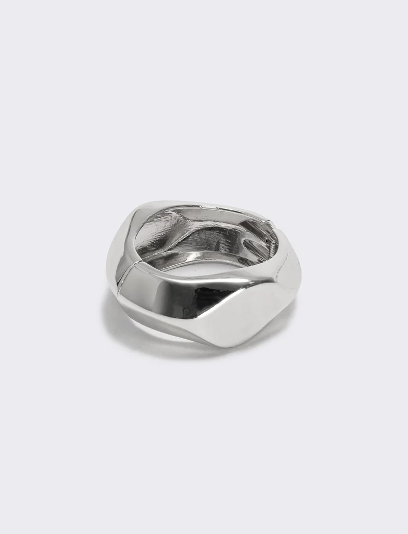 Bracciale rigido doppio martellato - Argento