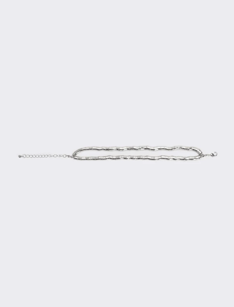 Bracciale doppio filo effetto snake - Argento