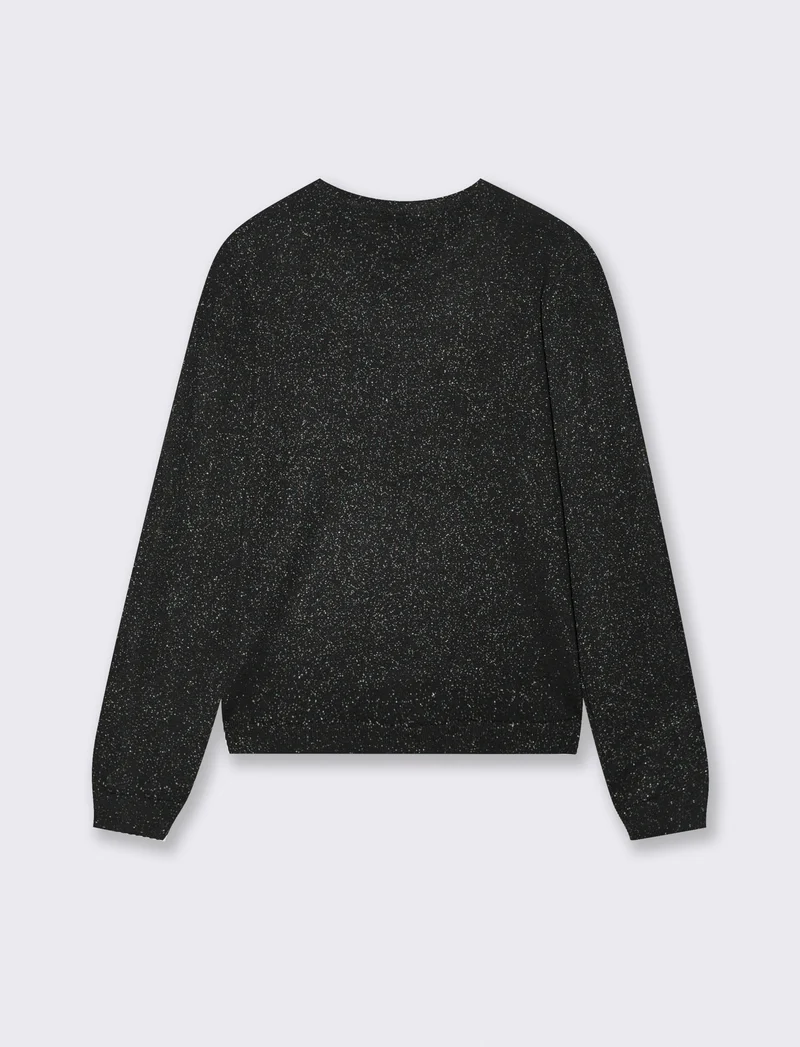 Maglia manica lunga effetto metallo - Nero