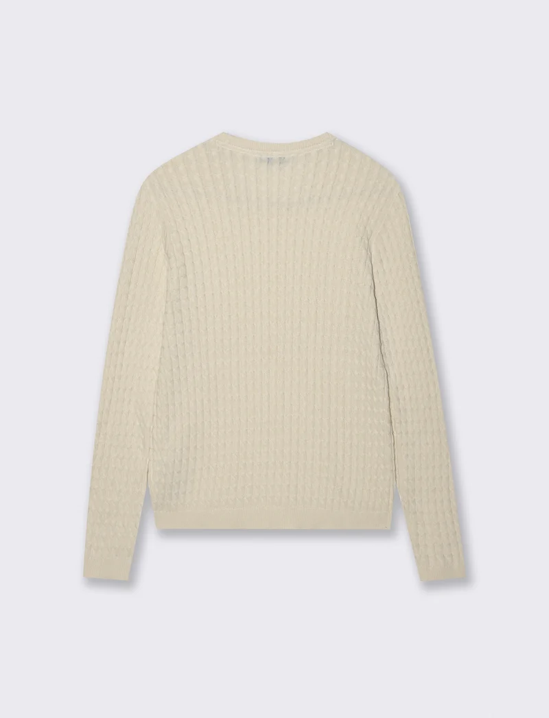Maglia Girocollo a Treccia - Avorio