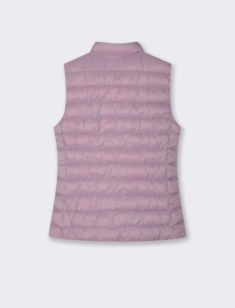 Giubbotto Smanicato Imbottito con Zip - Viola glicine