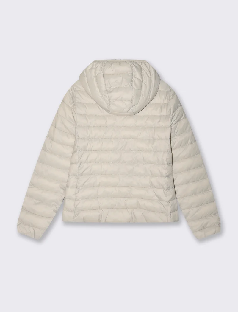 Giubbotto imbottito con cappuccio e tasche - Beige grano