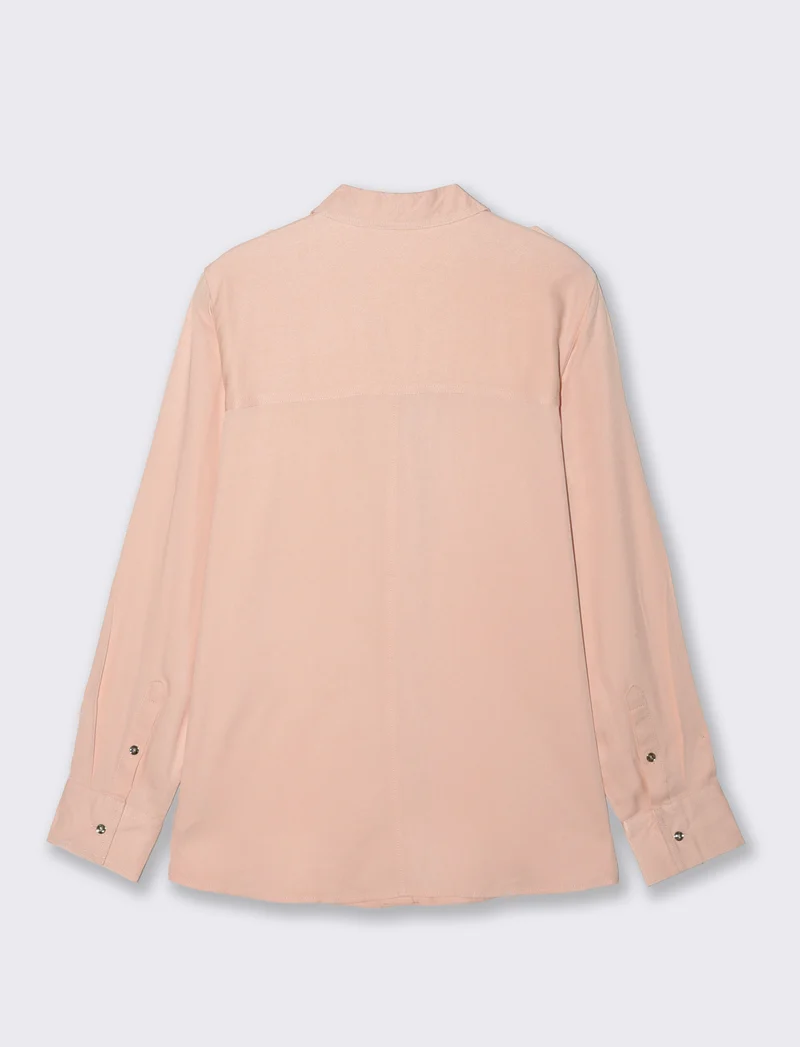 Camicia Basica con Tasche e Laccio - Pesca