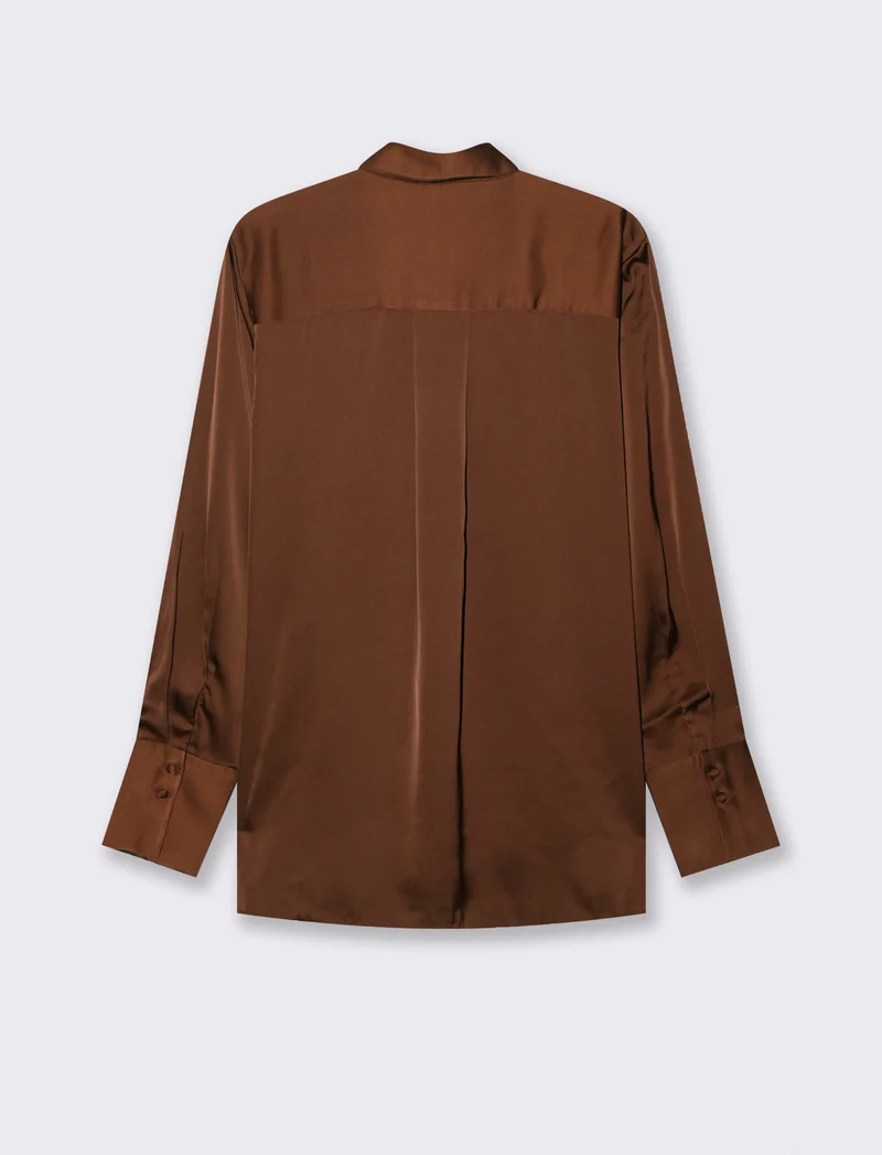 Camicia Maniche Lunghe Regular - Marrone