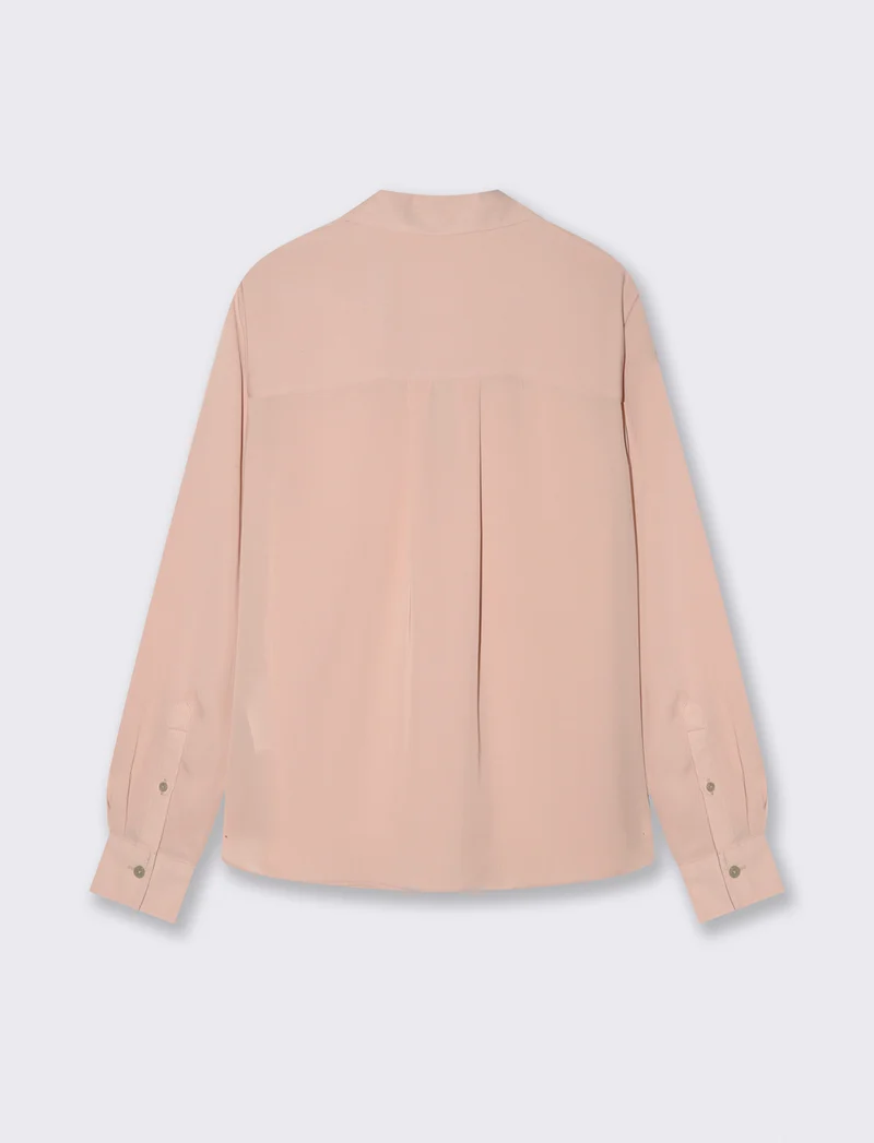 Camicia con Spacchi e Manica Lunga - Rosa chiaro