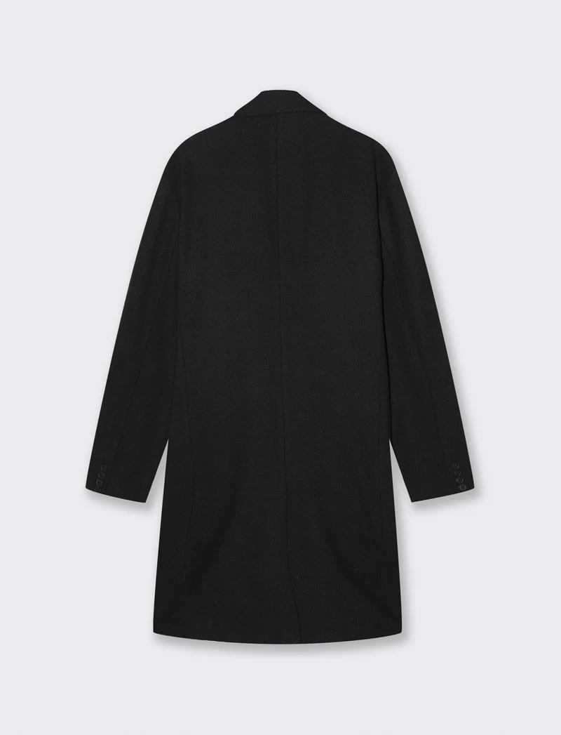 CAPPOTTO CLASSICO TESSUTO DIAGONALE - Nero
