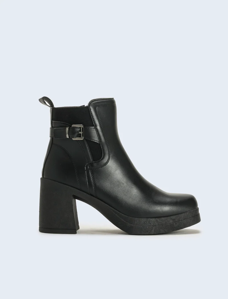 Tronchetto tacco alto da donna - Nero