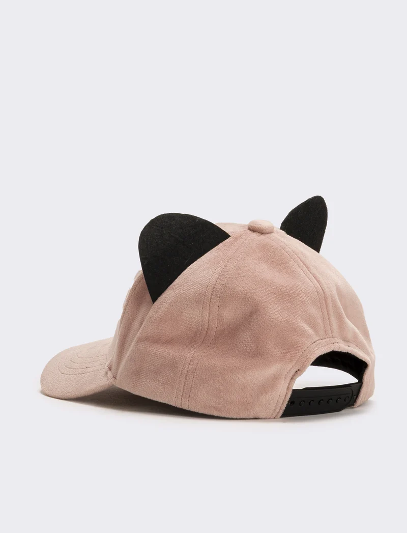 Cappello baseball gattina con strass - Rosa