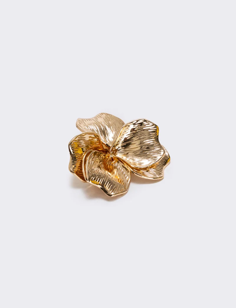 Anello con petali e ciondolo - Oro