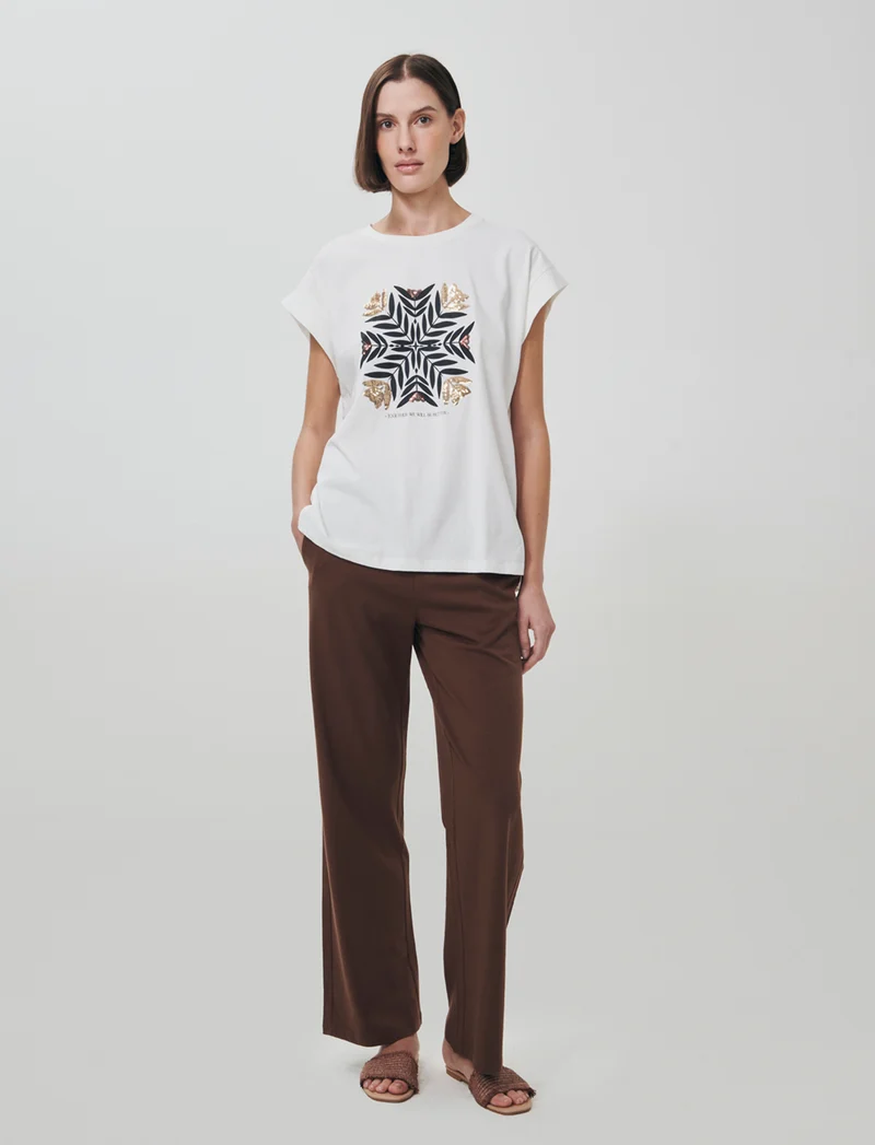 T-Shirt Manica Corta con Stampa Frontale - var 1