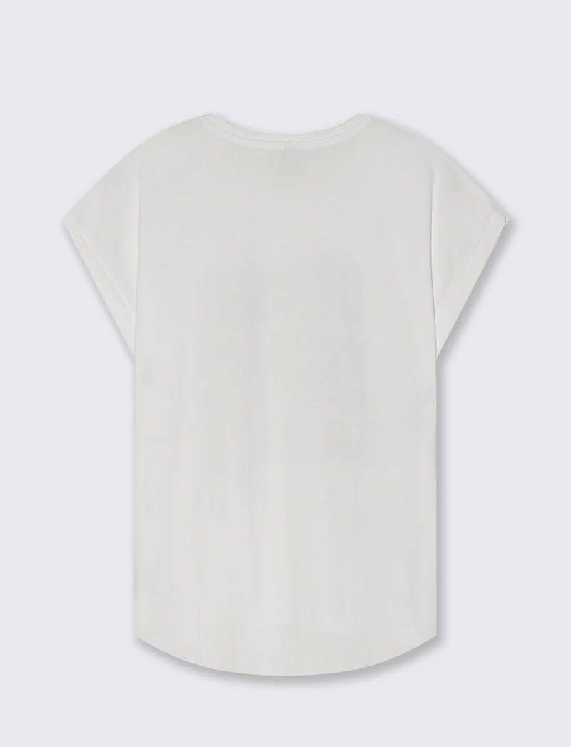 T-shirt in cotone con stampa frontale - var 1