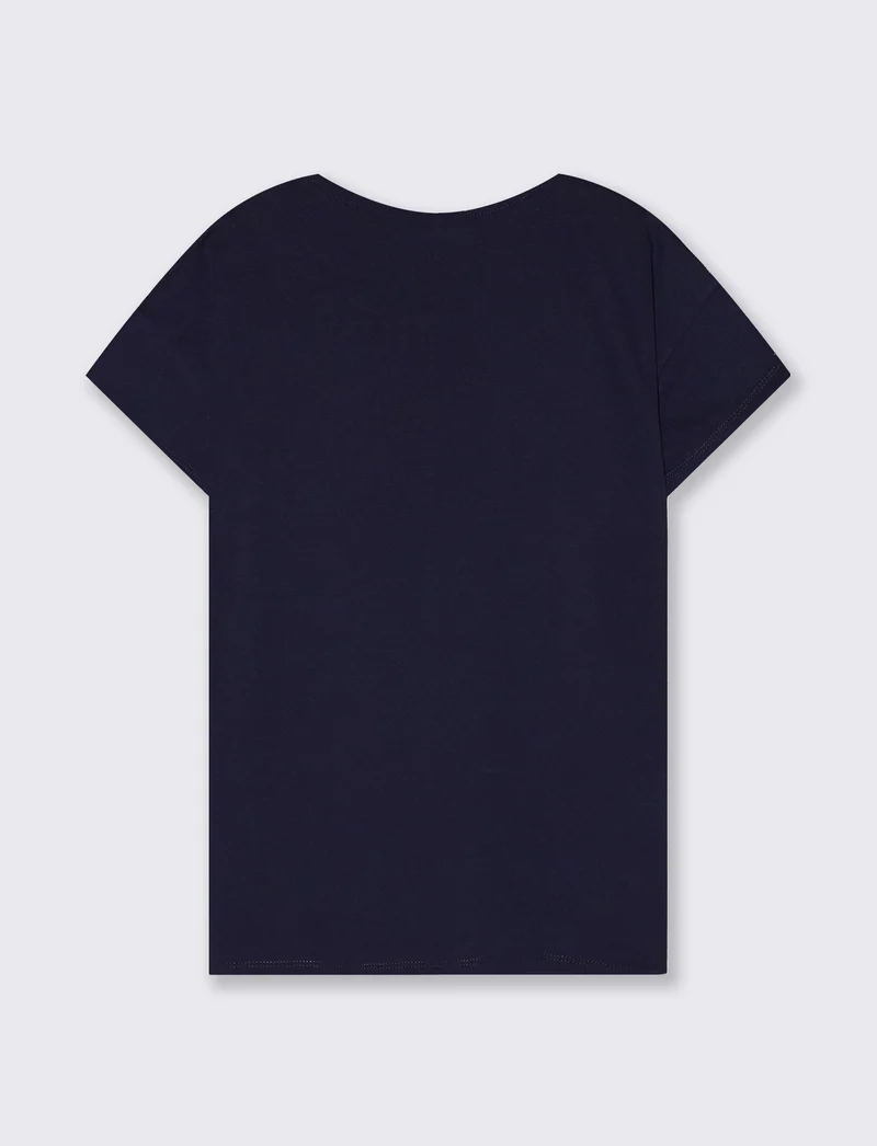 T-Shirt Manica Corta con Stampa e Paillettes - var 2