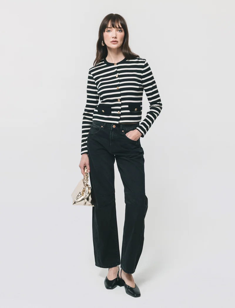 Cardigan a Righe Manica Lunga - var 1
