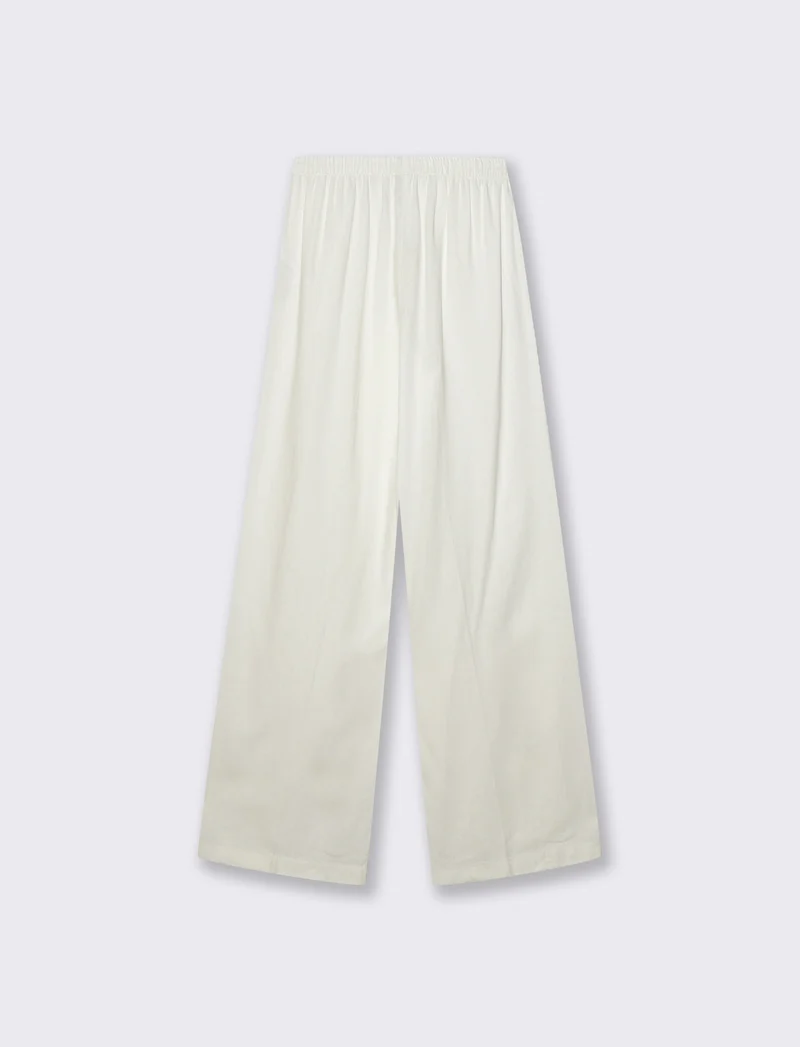 Pantaloni Elasticizzati con Coulisse e Tasche - Bianco