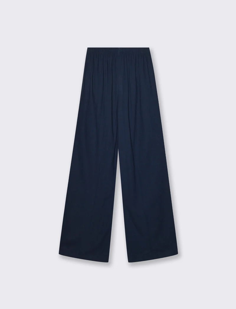 Pantaloni Elasticizzati con Coulisse e Tasche - Blu